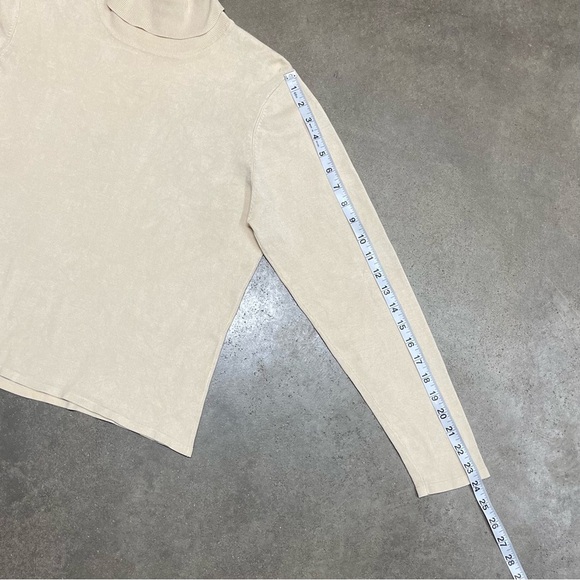 Pendleton Classic Cream Silk Blend Sweater Long Sleeve Mock Turtle Neck - Picture 6 of 8